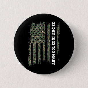 22 A Day Veteran Lives Matter Army Suicide Awarene 6 Cm Round Badge