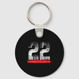 22 A Day Veteran Lives Suicide Awareness Key Ring