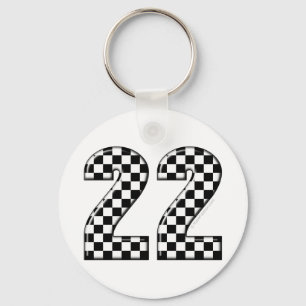 22 auto racing number key ring