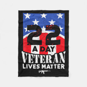 22 Day Veteran Lives Suicide Awareness Fleece Blanket