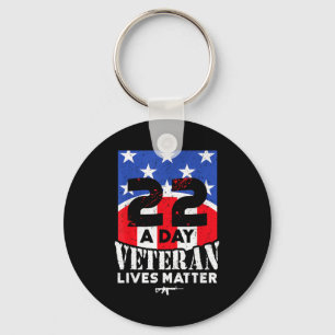 22 Day Veteran Lives Suicide Awareness  Key Ring