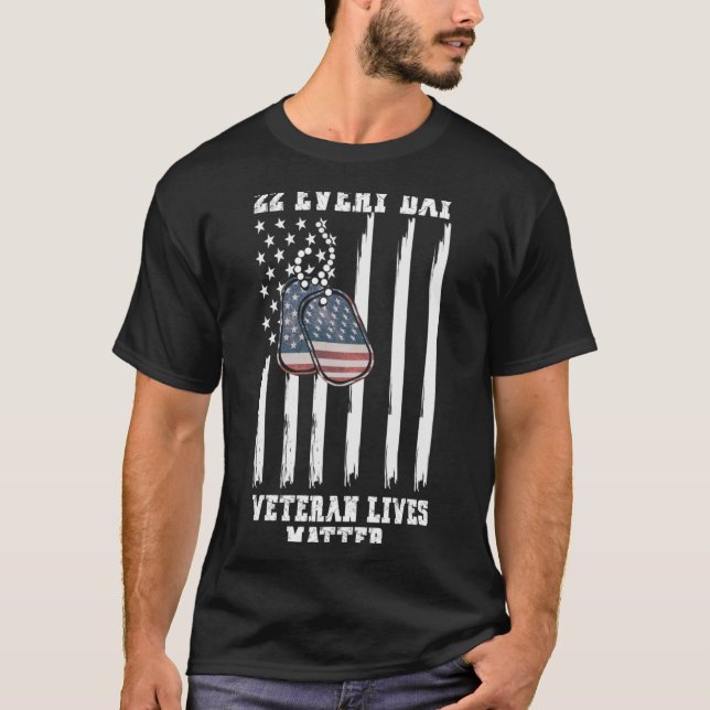 22 Every Day Veteran Awareness Performance Design T-Shirt (Front)
