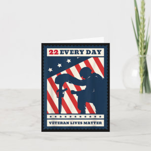 22 Every Day Veteran Lives Veteran Suicide Awarene Card