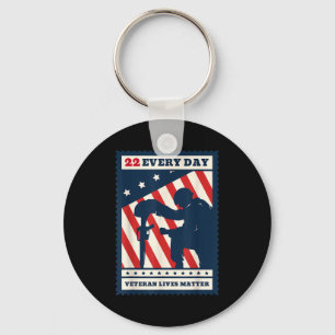22 Every Day Veteran Lives Veteran Suicide Awarene Key Ring