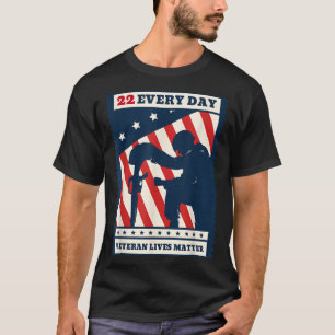 22 Every Day Veteran Lives Veteran Suicide Awarene T-Shirt