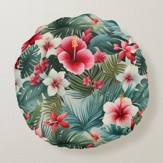 #22 Floral Pattern Round Cushion (Back)