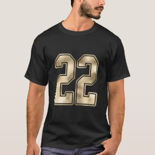 22 Outline Number 22 Sports Fan Jersey Style Costu T-Shirt