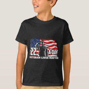 22 Per Day Veteran Lives Suicide Awareness Usa Fla T-Shirt