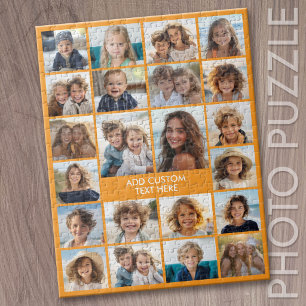 22 Photo Collage - Modern Minimal with Text Jigsaw Puzzle