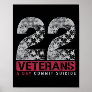 22 Stars Veteran Suicide Awareness  Poster