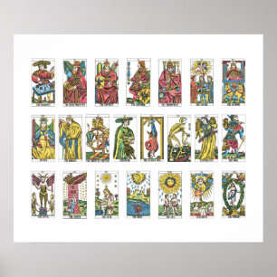 22 Tarot Cards Fortune Teller Poster