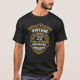22 th Birthday 2000 22 Years Of Being Awesome 22 Y T-Shirt