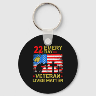 22 Veterans A Day Veteran Suicide Prevention Aware Key Ring