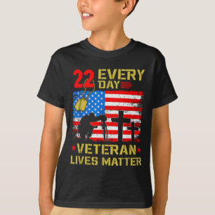 22 Veterans A Day Veteran Suicide Prevention Aware T-Shirt