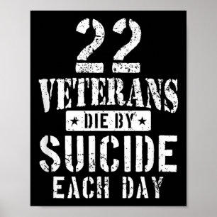 22 Veterans Die By Suicide Each Day Military Veter Poster
