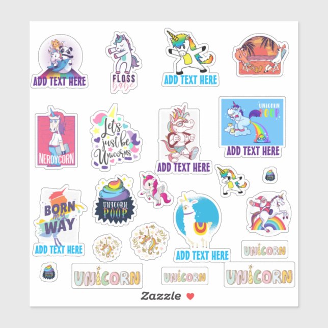 22 x Shaped UNICORN Funny Cute Kawaii Dab Emoji (Sheet)