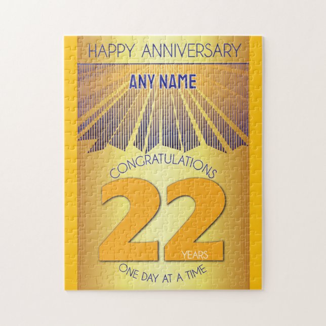 22 Year | AA 12 Step Anniversary Personalised Jigsaw Puzzle (Vertical)