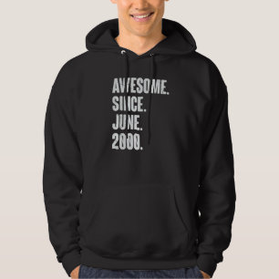 22 Year Old 22nd Birthday Awesome Since June 200 Hoodie