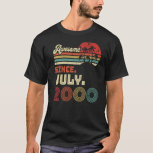 22 Year Old Awesome Since July 2000 22nd Birthday T-Shirt