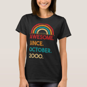 22 Year Old Awesome Since October 2000 22nd Birth T-Shirt