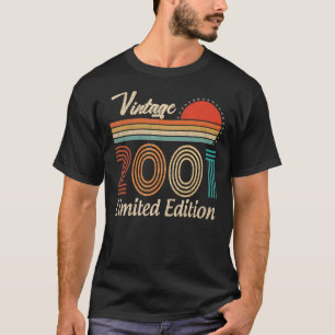 22 Year Old Born In 2001 Vintage 22nd Birthday Re T-Shirt
