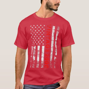 22 Year Old Gifts Vintage 2000 American Flag 22nd T-Shirt