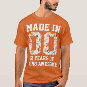 22 Year Old Girl Gifts For 22nd Birthday Flower Bo T-Shirt