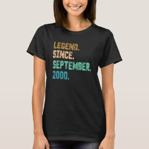 22 Year Old Legend Since September 2000 22nd Birth T-Shirt