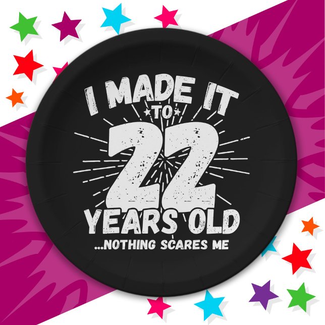 22 Year Old Sarcastic Meme Funny 22nd Birthday Paper Plate (Creator Uploaded)