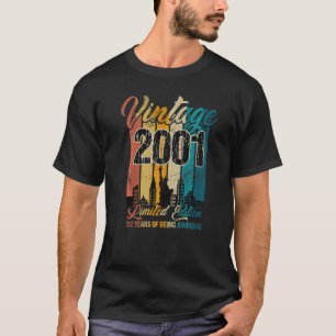22 Year Old Vintage 2001  22nd Birthday party T-Shirt