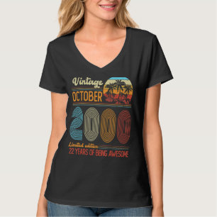 22 Year Old Vintage October 2000 22th Bday T-Shirt