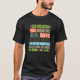 22 Years 264 Months Of Being Awesome 22Th Birthday T-Shirt
