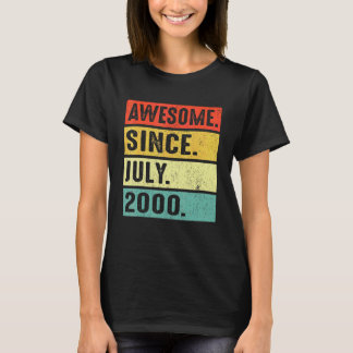 22 Years Old Awesome Since July 2000 22nd Birthday T-Shirt