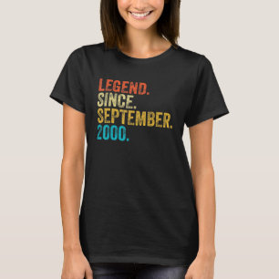 22 Years Old Gift Legend Since September 2000 22nd T-Shirt