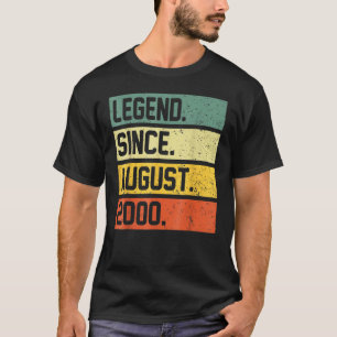 22 Years Old  Legend Since August 2000 22th Birthd T-Shirt