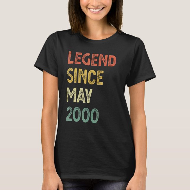22 Years Old Legend Since May 2000 22nd Birthday M T-Shirt (Front)