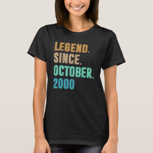 22 Years Old  Legend Since October 2000 22nd Birth T-Shirt