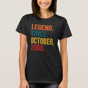 22 Years Old Legend Since October 2000 22nd Birth T-Shirt