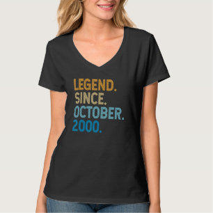 22 Years Old Legend Since October 2000 22nd Birthd T-Shirt