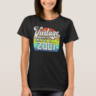 22 Years Old Vintage 2001 22th Birthday 2 T-Shirt
