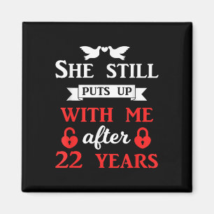 22 Years Wedding Anniversary Family Husband Wife M Magnet