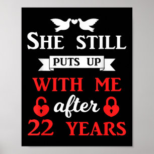 22 Years Wedding Anniversary Family Husband Wife M Poster