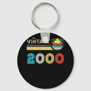 22 Yrs Old Vintage 2000 Retro 22nd Birthday Key Ring