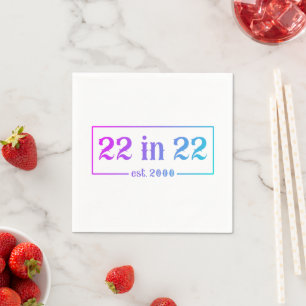 22nd Birthday 22 IN 22 est 2000 Gradient Napkin
