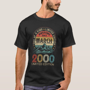 22nd Birthday 22 Year Awesome Since March 2000 T-Shirt