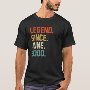 22nd Birthday 22 Year Old  Legend Since June 2000 T-Shirt