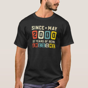 22nd Birthday Awesome Since May 2000 Vintage T-Shirt