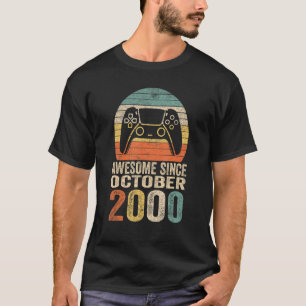 22nd Birthday Boy Gamer  Awesome Since October 200 T-Shirt