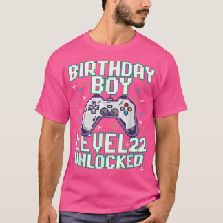 22nd Birthday Boy Video Gamer Gaming 22 Years Old  T-Shirt