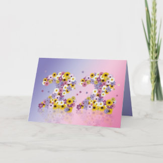 22nd birthday card with flowery letters